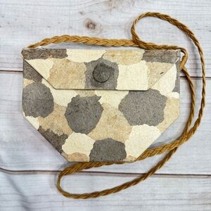 Timmy Woods Vintage Paper Mache Bag Purse Collectible Rare Raffia Shoulder Strap